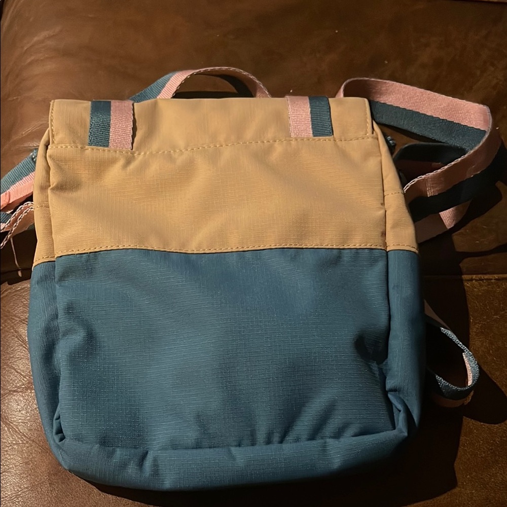 Columbia Blue and Tan Backpack Durable Canvas - Picture 2 of 4